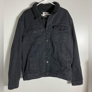 Odd Culture Men’s 2XL Black Sherpa Lined Jean Jacket